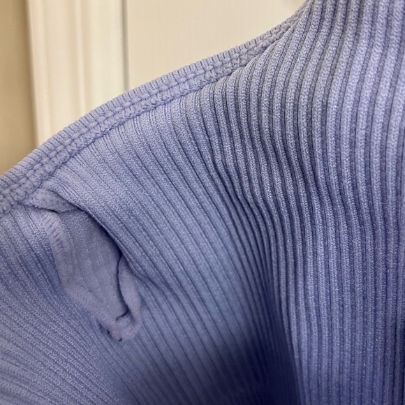 2 Piece Set: Periwinkle Ribbed Matching Sports Bra Biker Shorts Workout Set, EUC - Picture 7 of 10